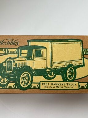 Vintage Style 1931 Hawkeye Truck Die-Cast Metal Vehicle Box - Green & Kraft
